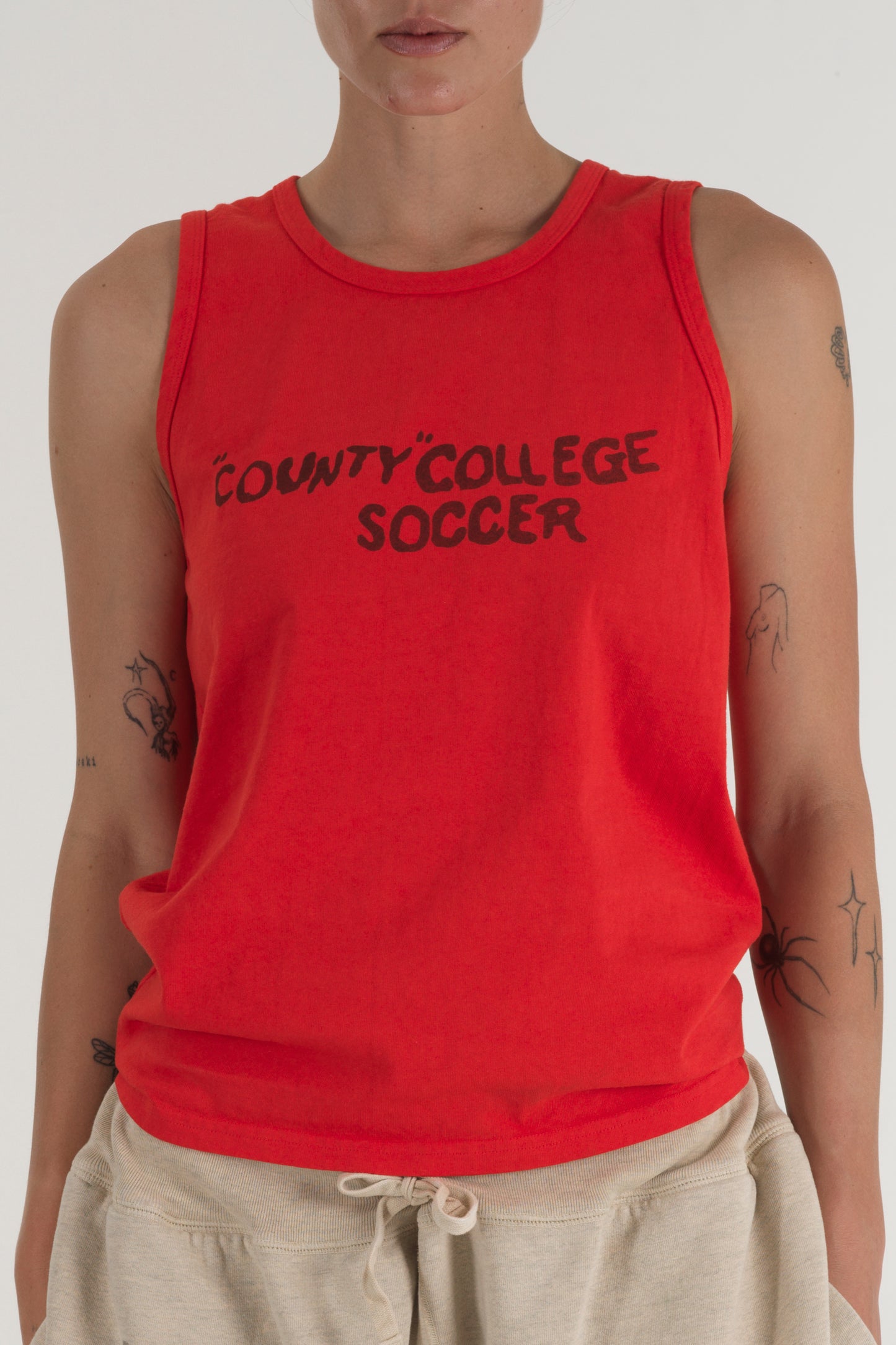 Women's County College Soccer Tank Top Red