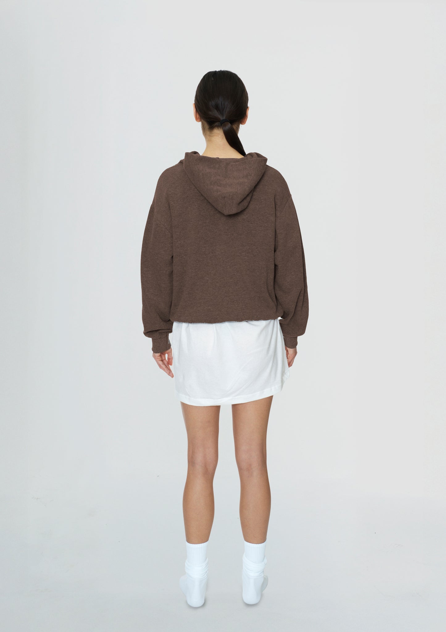 Women's Zip Up Washed Brown