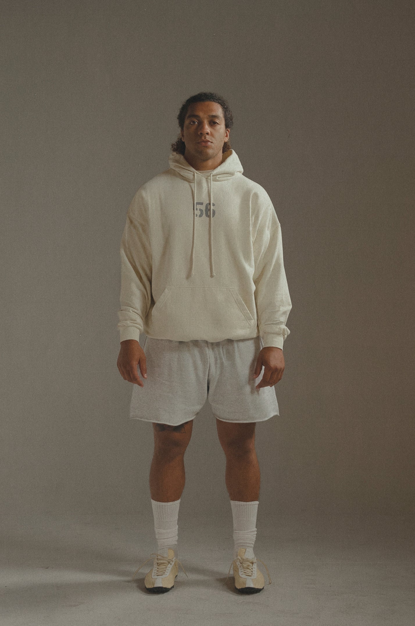 Men's 56 Oversized Hoodie Dirty White