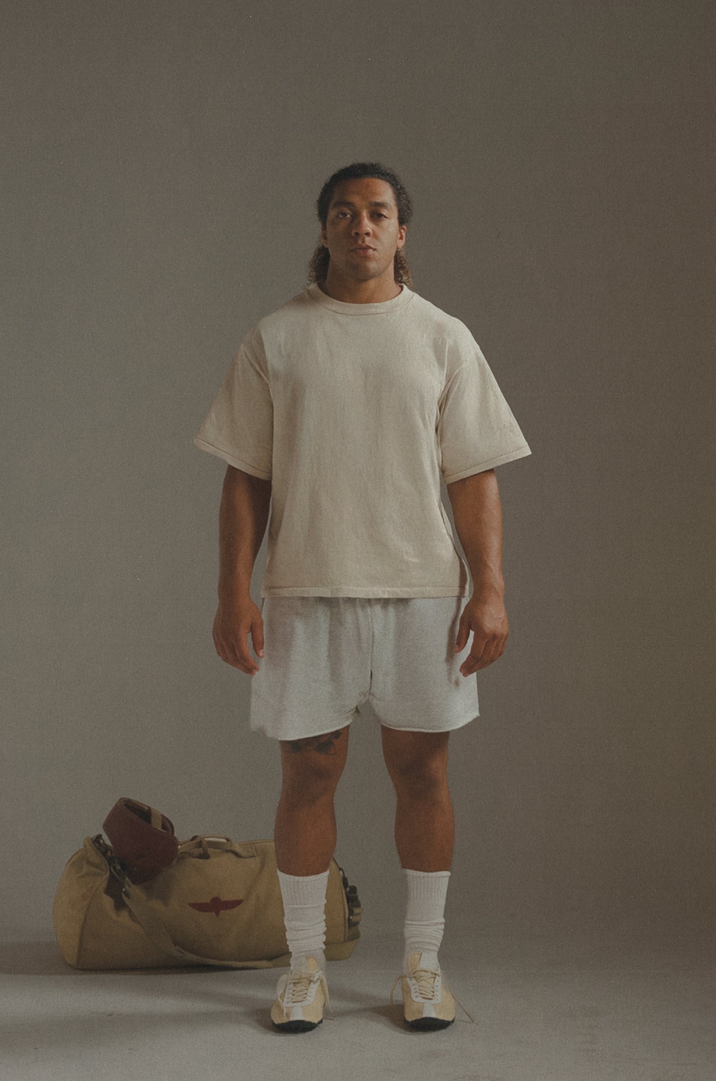 Men's Cropped Shorts Light Grey