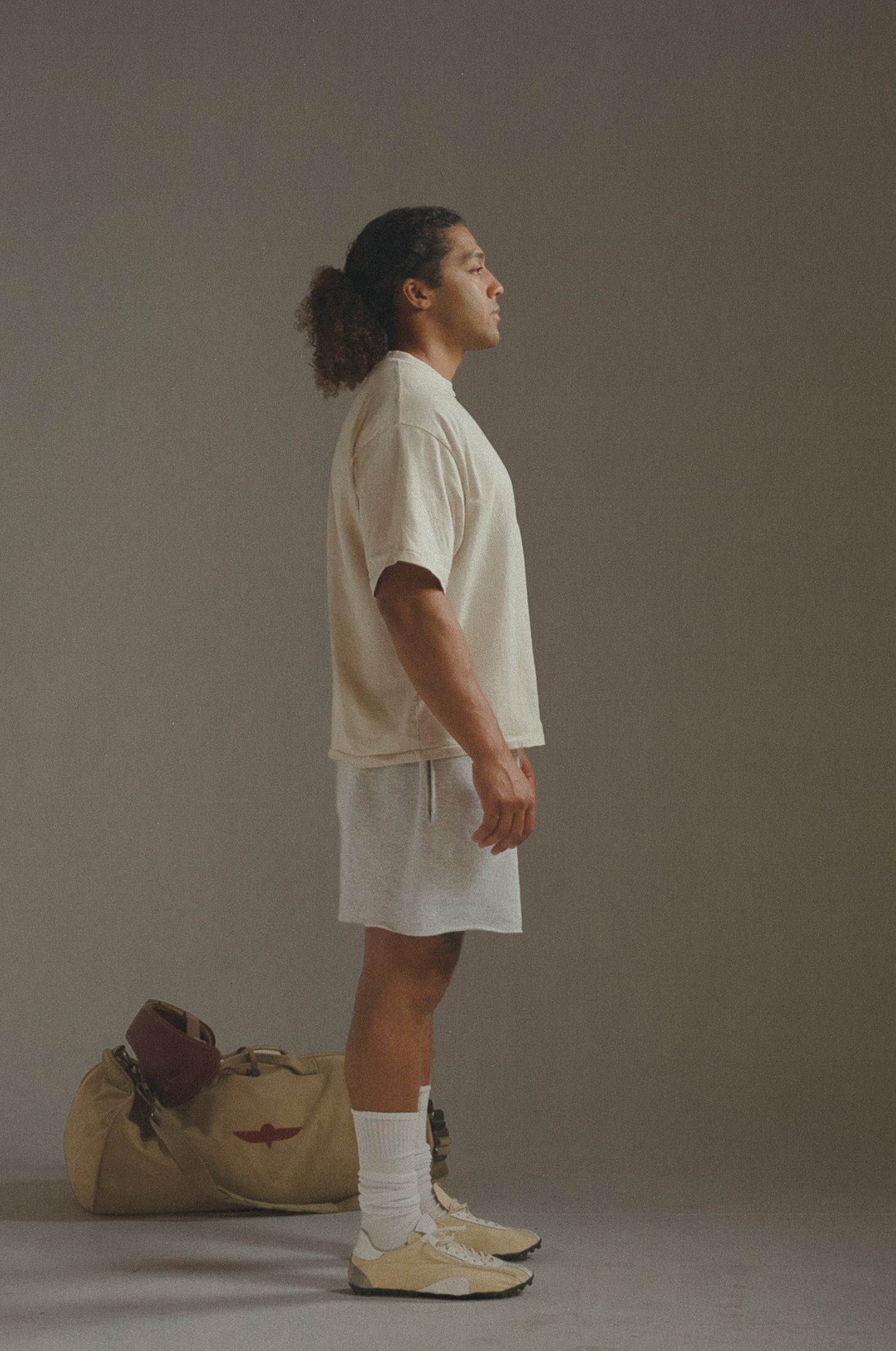 Men's Cropped Shorts Light Grey
