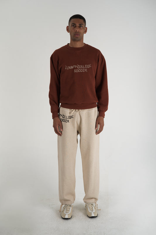Men's County College Soccer Crewneck Rust
