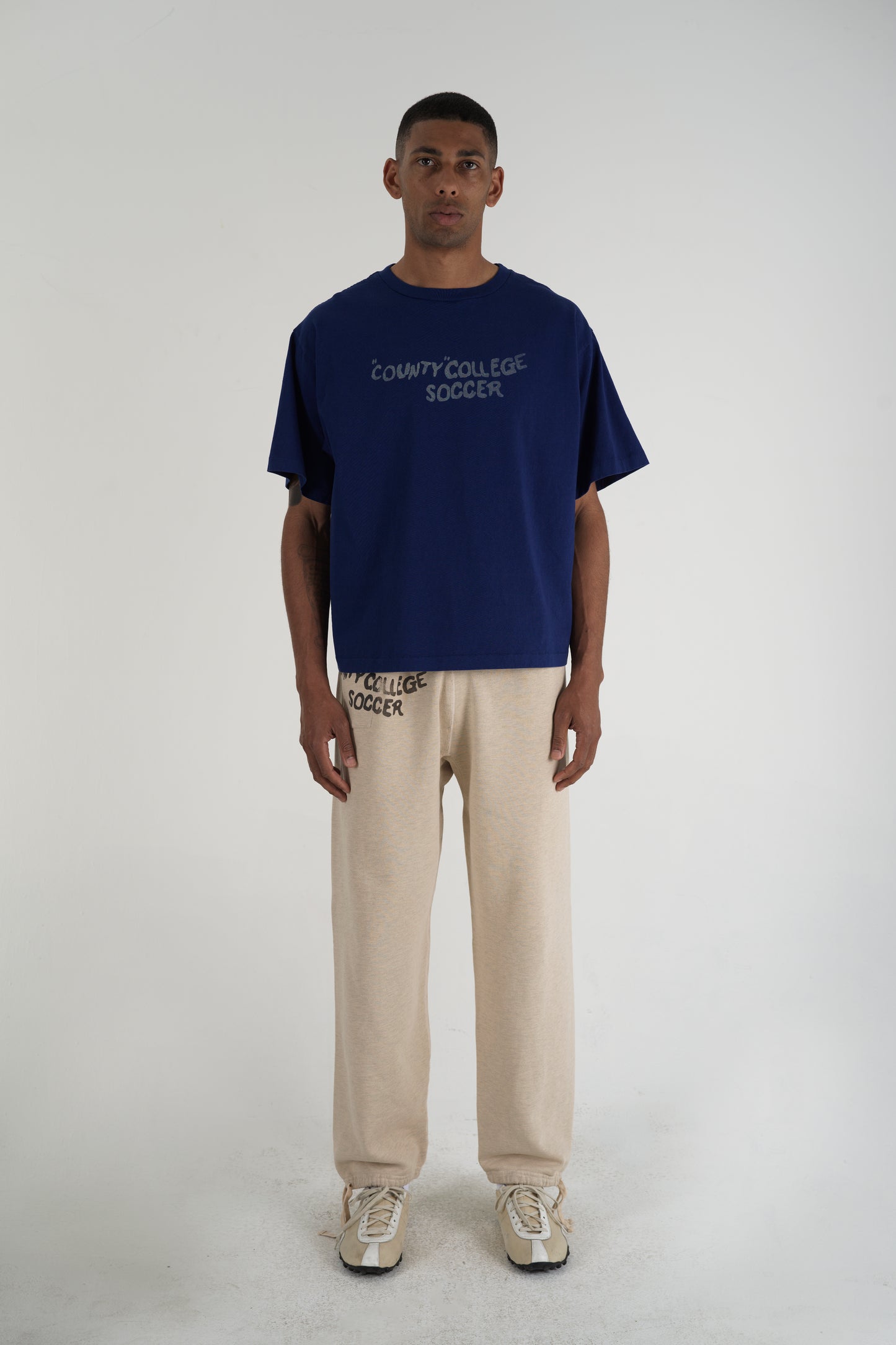 County College Soccer T-Shirt Blue