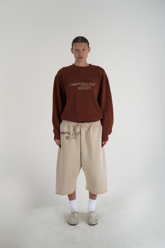 Women's County College Soccer Crewneck Rust