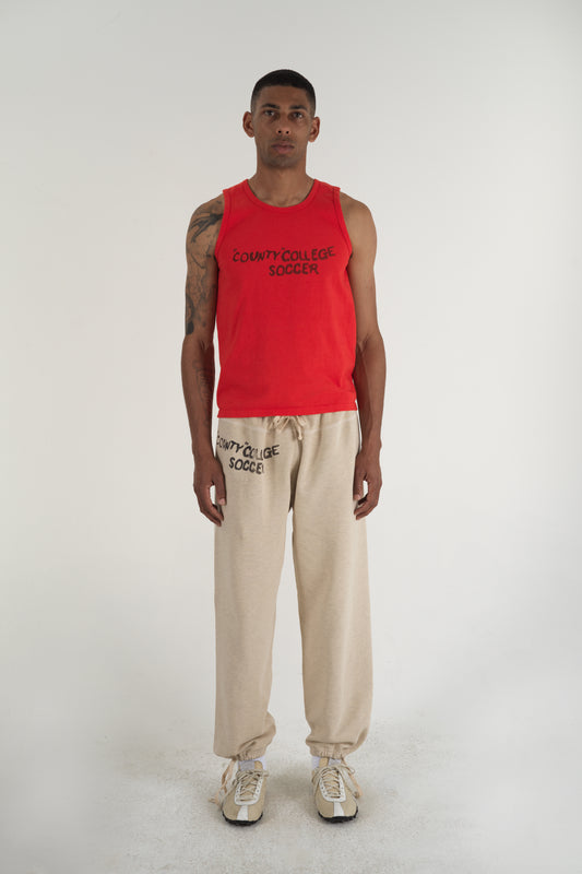 Men's County College Soccer Tank Top Red