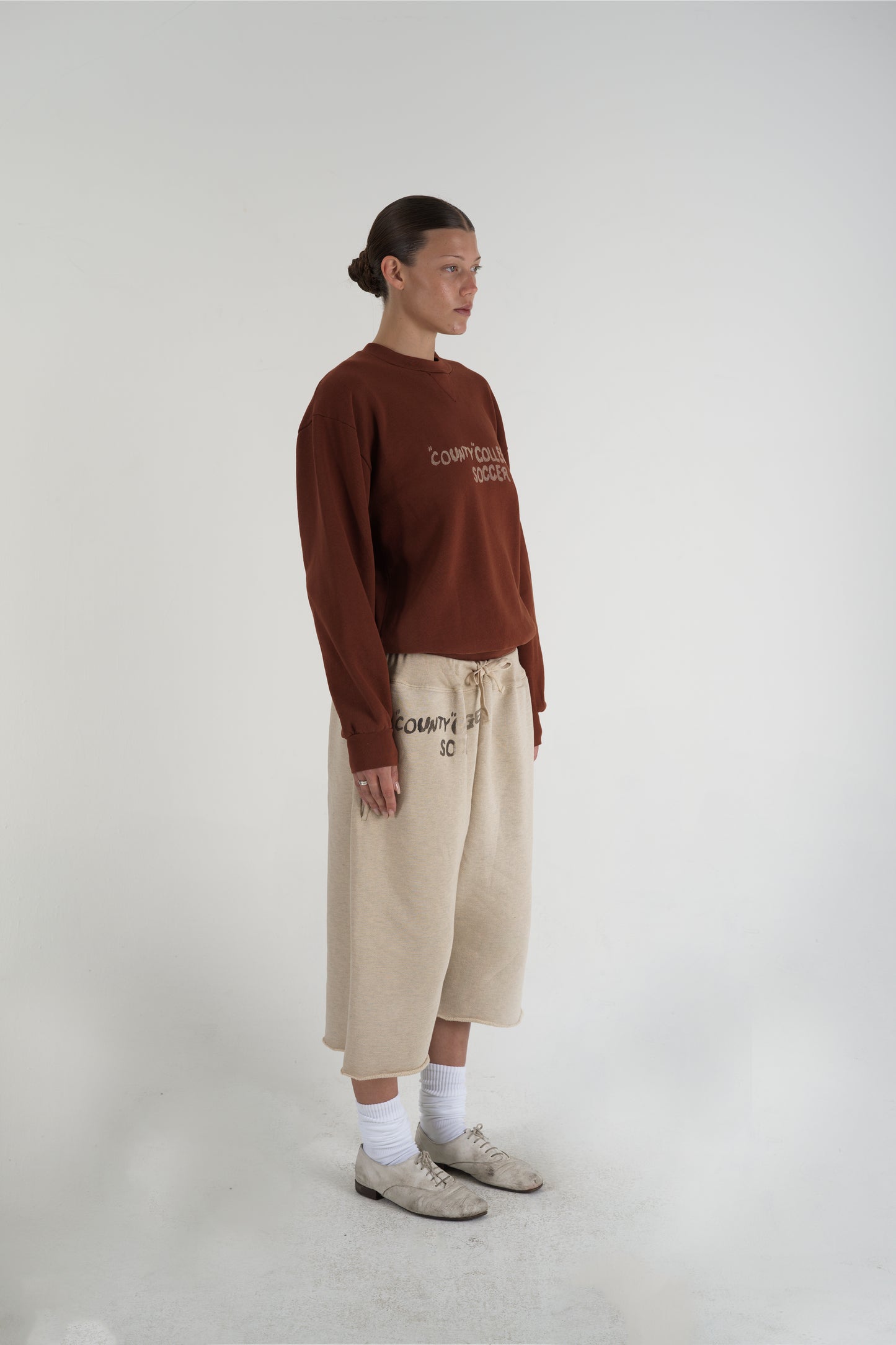 Women's County College Soccer Crewneck Rust