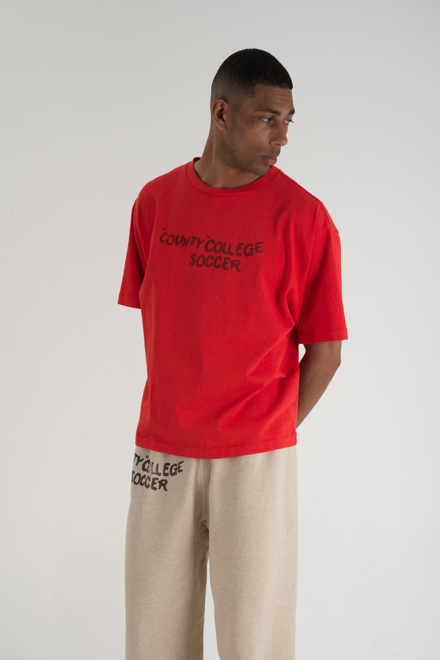 County College Soccer T-Shirt Red