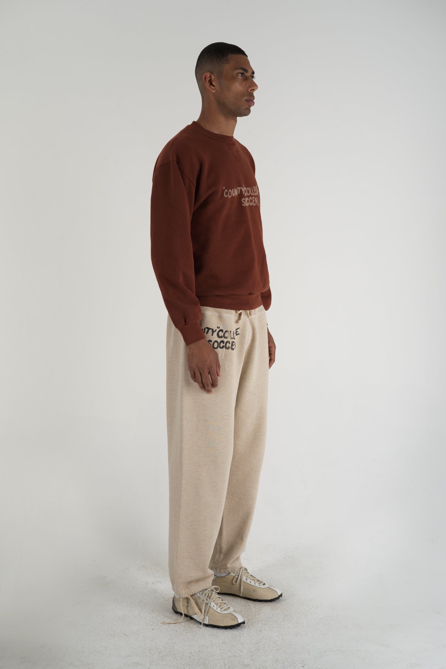County College Soccer Crewneck Rust