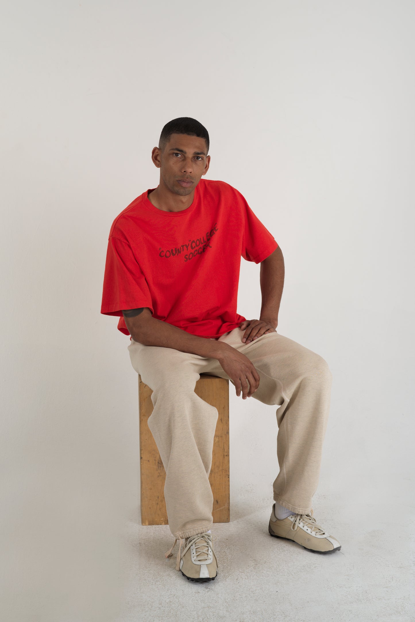 County College Soccer T-Shirt Red