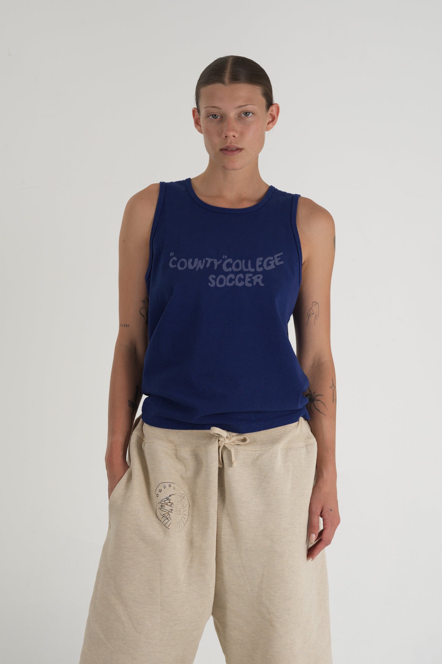 County College Soccer Tank Top Blue