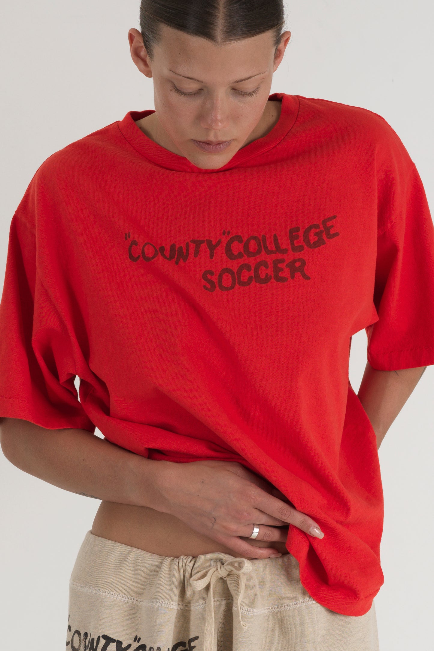 County College Soccer T-Shirt Red
