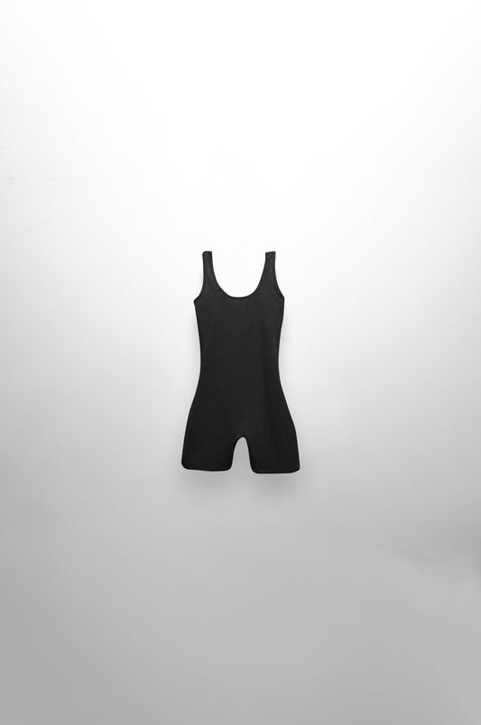 Mid-Thigh Onesie Black