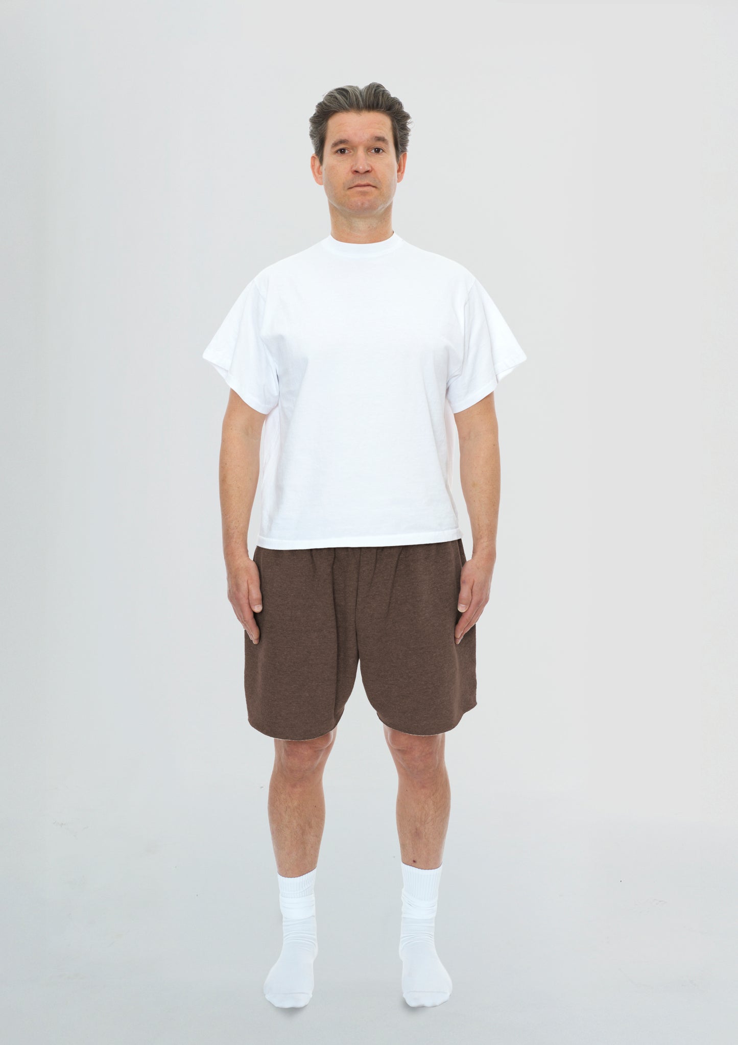 Men's Cropped Shorts Washed Brown