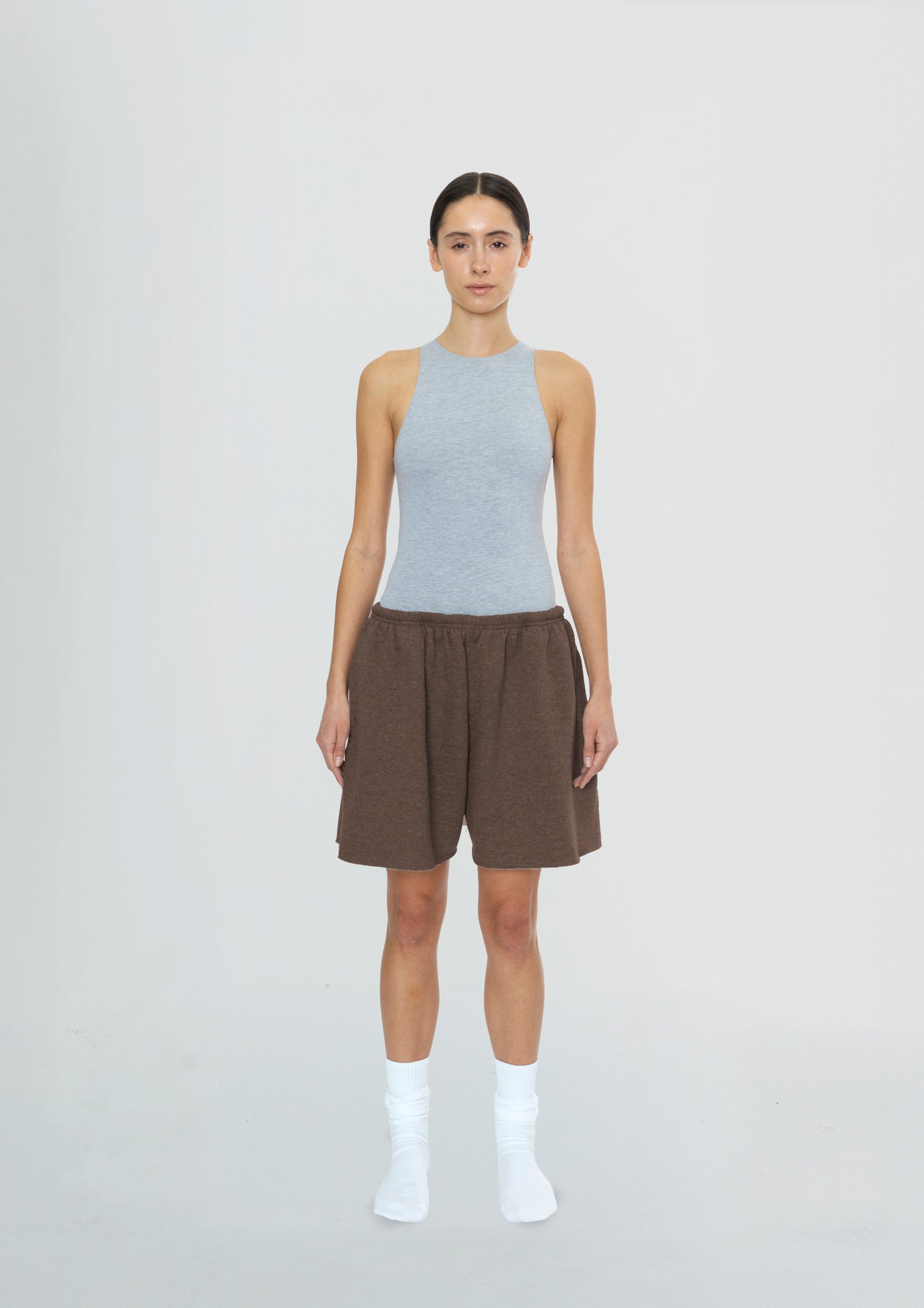 Women's Cropped Shorts Washed Brown