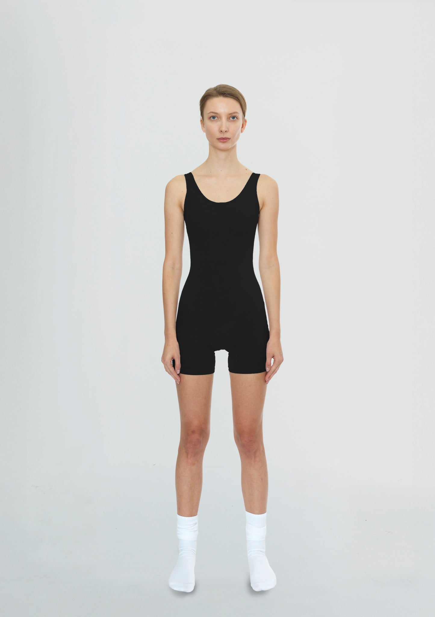 Mid-Thigh Onesie Black
