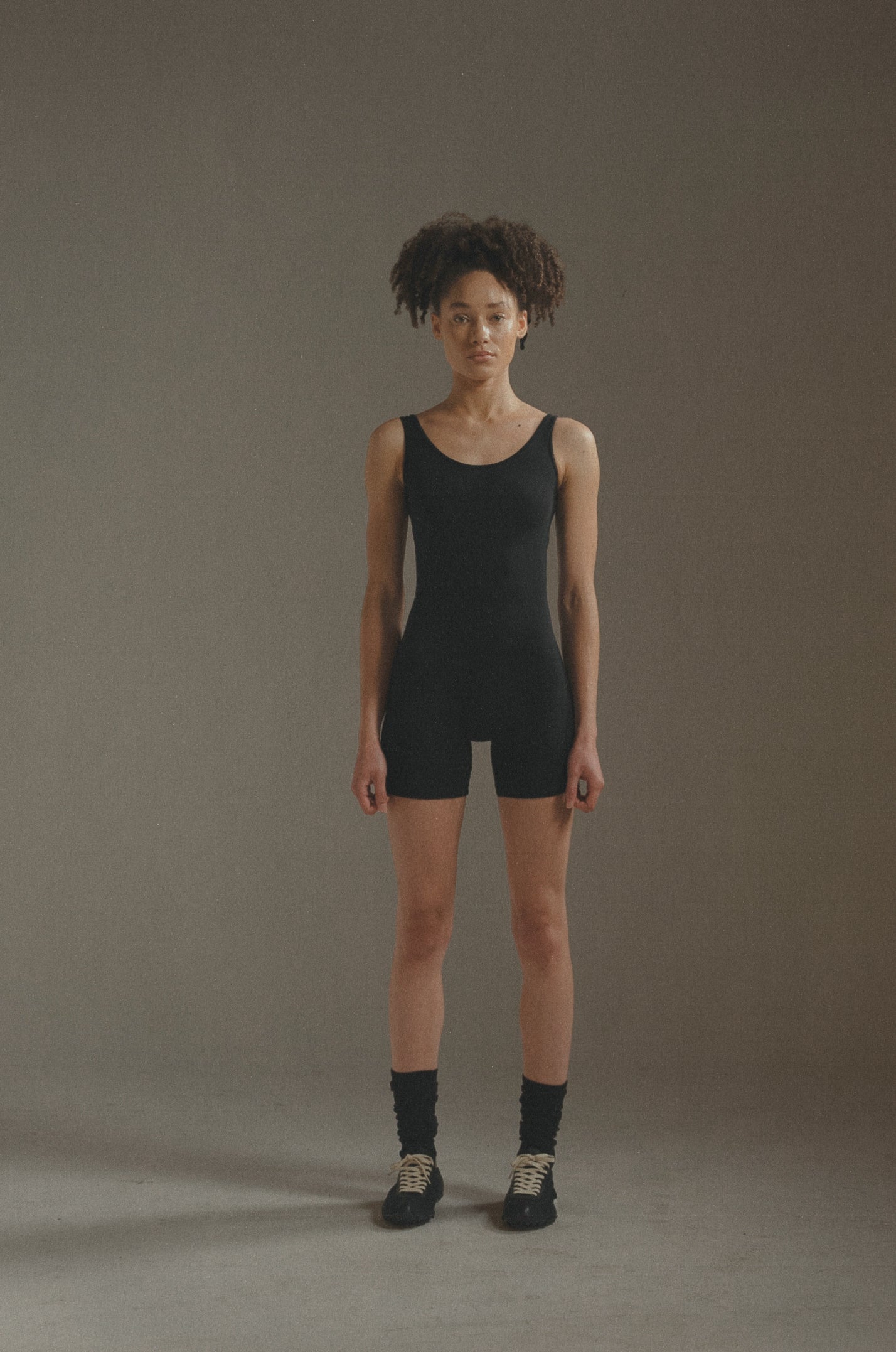 Mid-Thigh Onesie Black