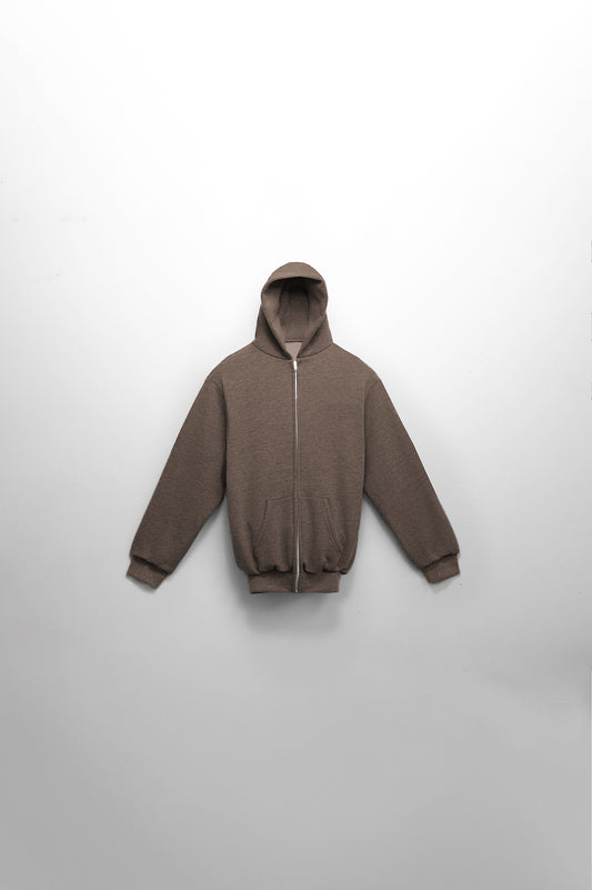 Men's Zip Up Washed Brown