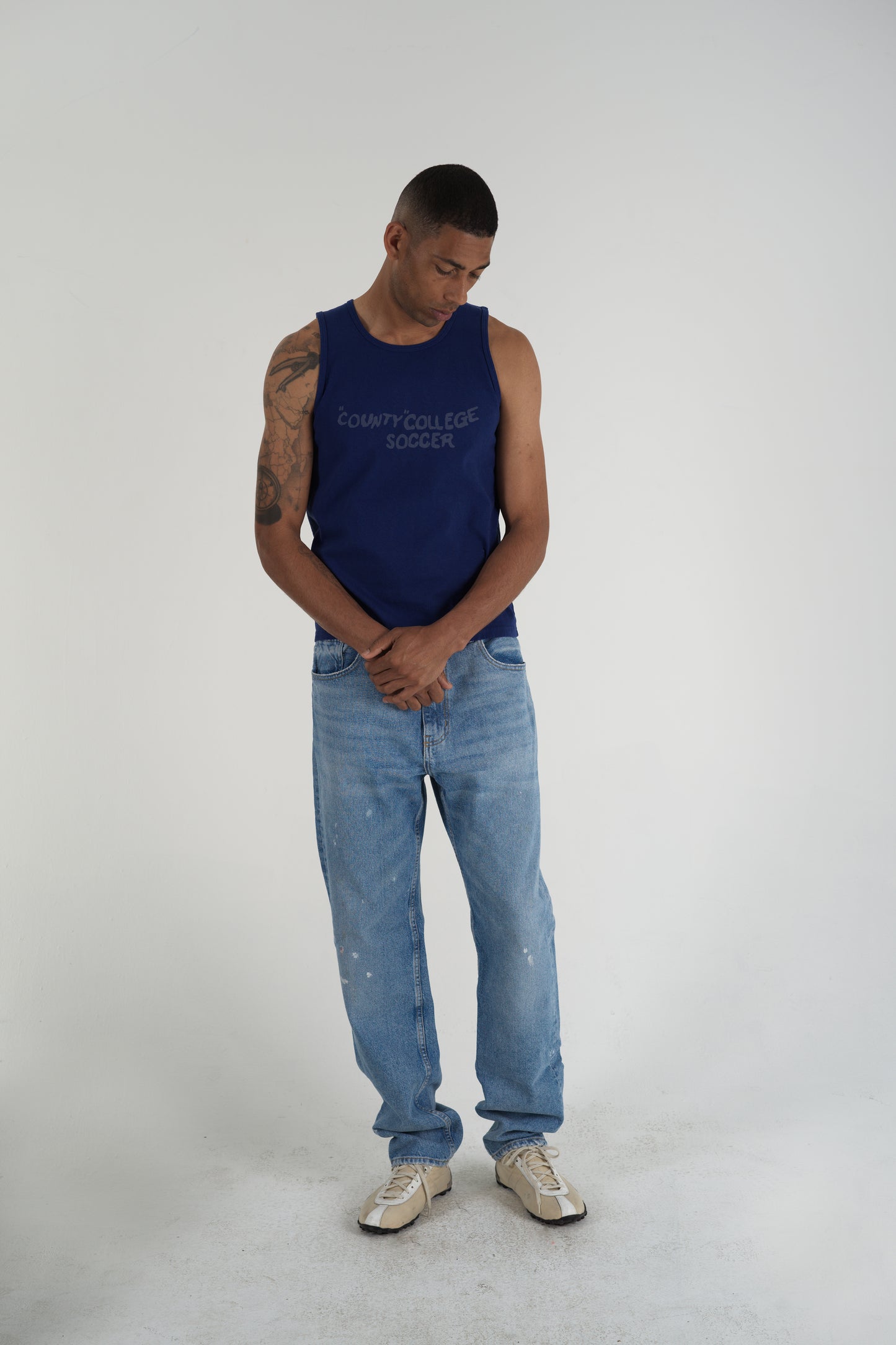 County College Soccer Tank Top Blue